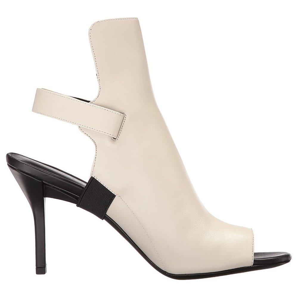 Via Spiga Ida White Leather Peep Toe Stiletto Heeled Sandal